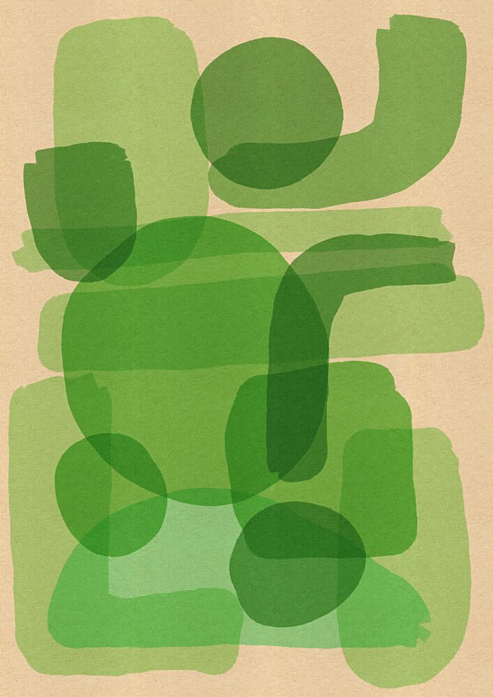 Green Abstract Shapes art print by Nicholas for $57.95 CAD