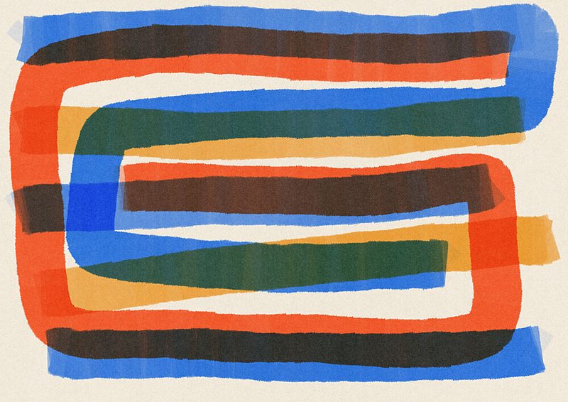 Colorful Abstract Lines art print by Nicholas for $57.95 CAD