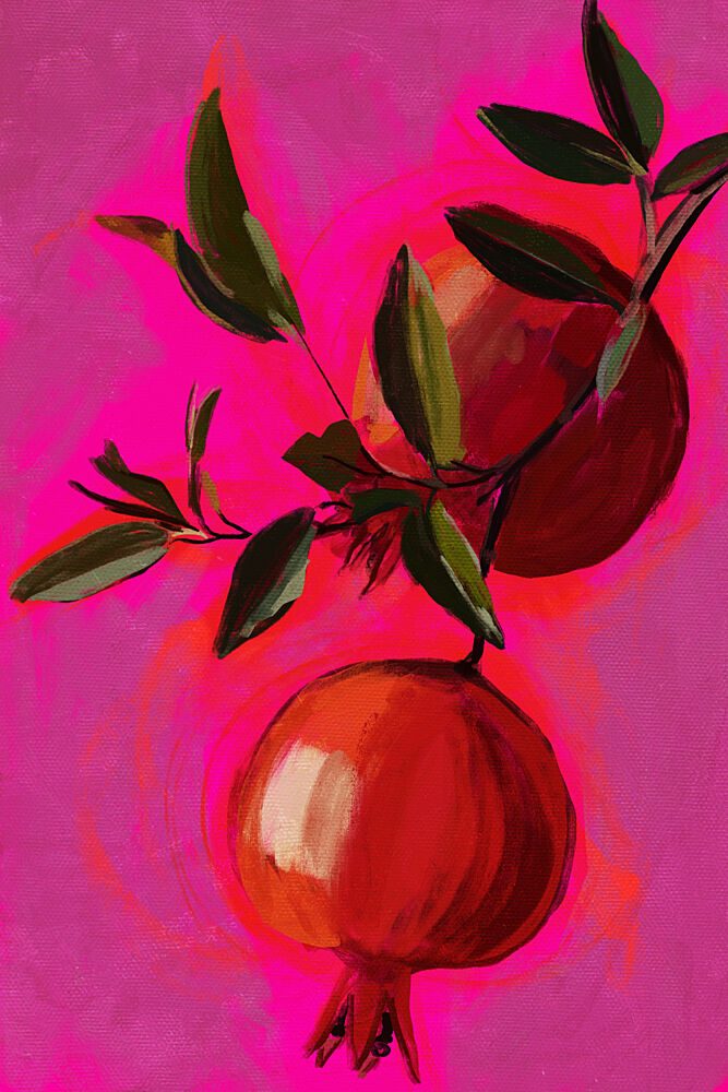 Vibrant Pink Pomegranates art print by Treechild for $57.95 CAD