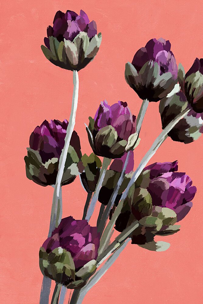 Vibrant Purple Artichokes art print by Treechild for $57.95 CAD