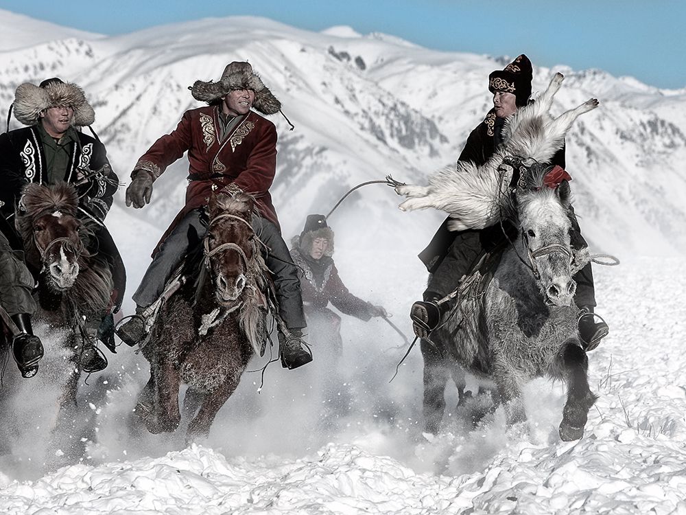 Winter Horse Race art print by B.J. Yang for $57.95 CAD