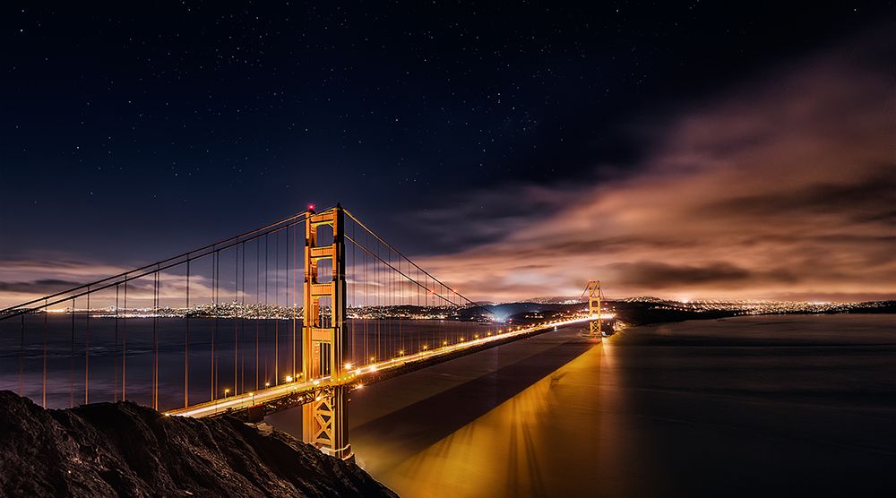 Golden Gate To Stars art print by Javier De La for $57.95 CAD