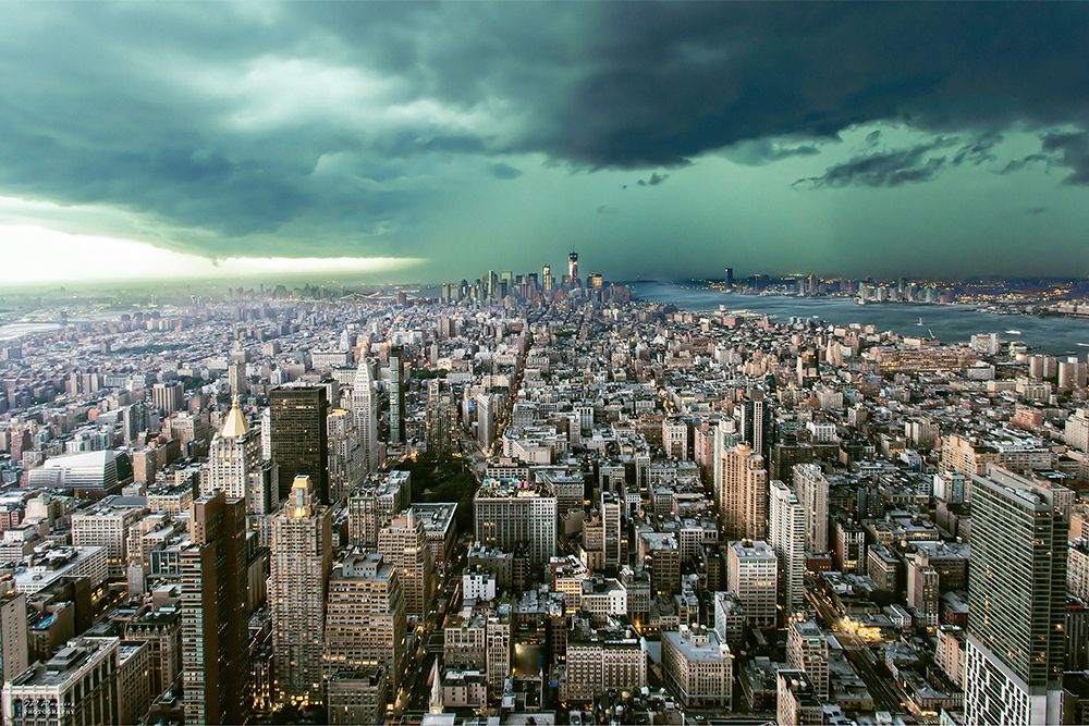New-York under storm art print by Pagniez for $57.95 CAD