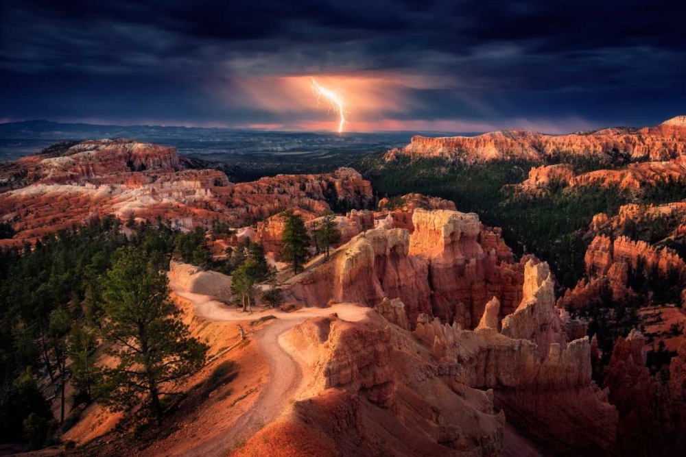 Lightning Over Bryce Canyon art print by Stefan Mitterwallner for $57.95 CAD