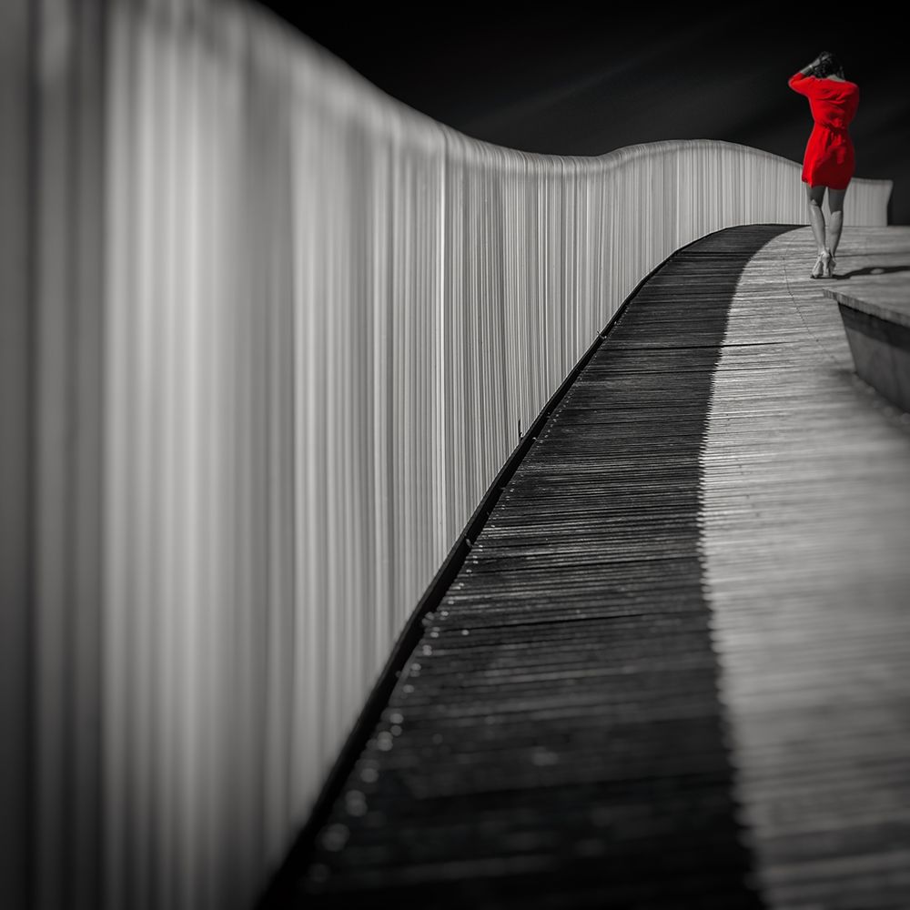 Woman in red art print by Marco Antonio Cobo for $57.95 CAD