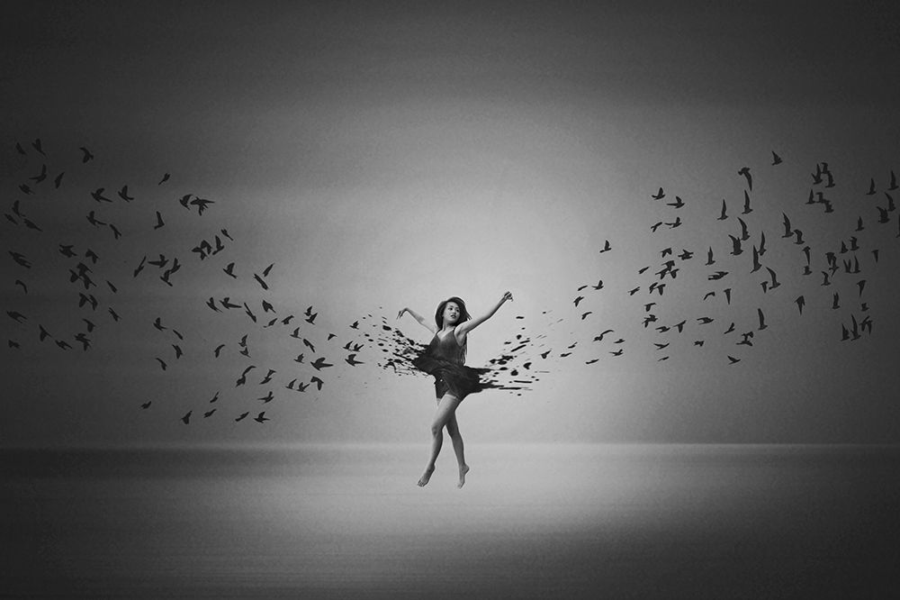 Ballerina flight of Birds art print by Mark Biwit for $57.95 CAD