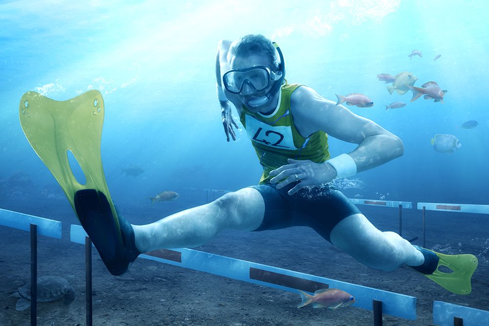 Underwater Hurdling art print by Christophe Kiciak for $57.95 CAD