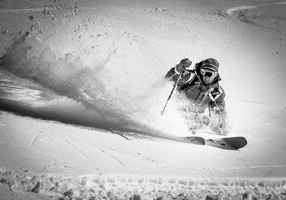 Henri Making A Powder Turn... art print by Eric Verbiest for $57.95 CAD