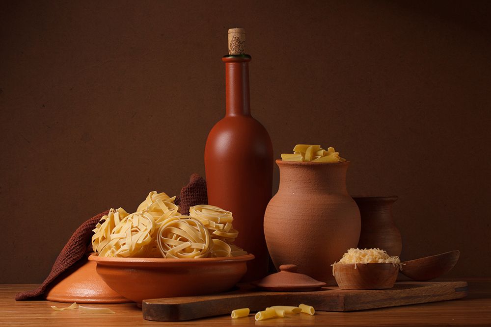 Still Life With Pasta And Ceramic Ware art print by Magnola for $57.95 CAD