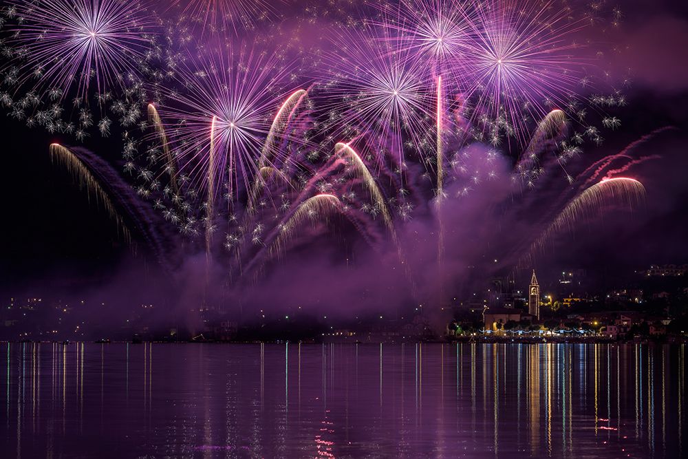 Fireworks Lake Pusiano art print by Roberto Marini for $57.95 CAD