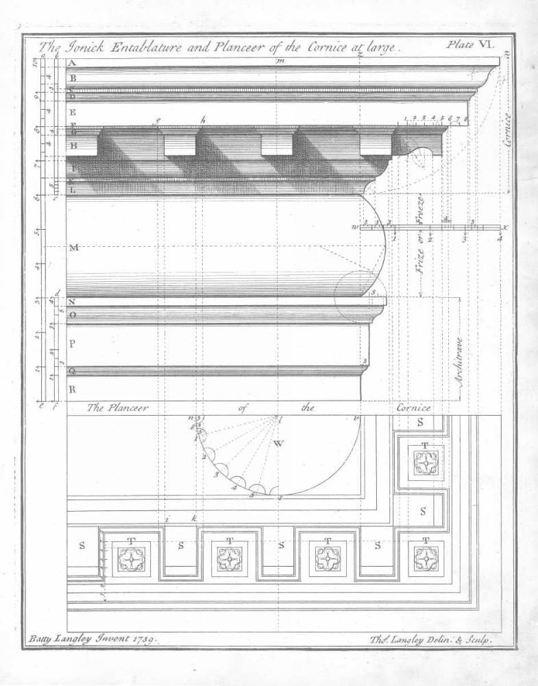 The Ionic Entablature art print by Batty Langley for $57.95 CAD