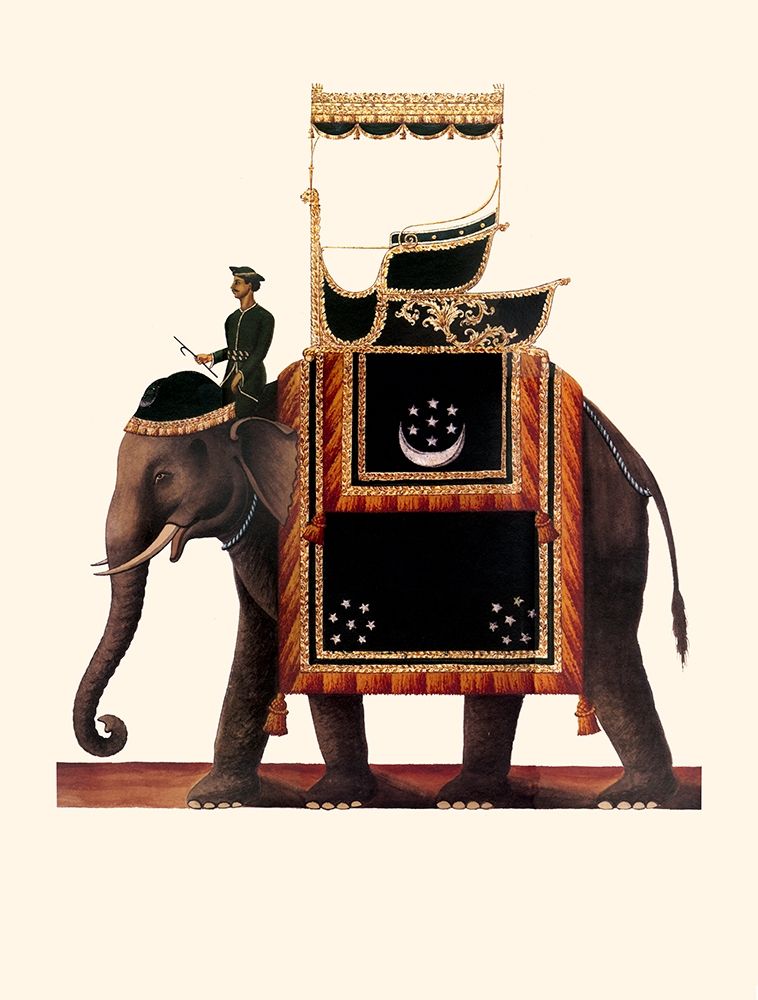 Indian Ceremonial Elephant- Black art print by Anonymous for $57.95 CAD
