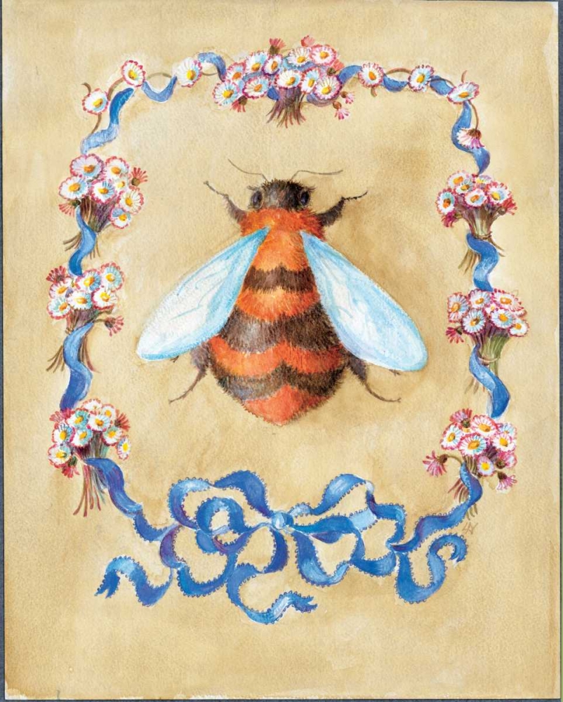 Honey Bee and Daisies art print by Lucy Neil for $57.95 CAD