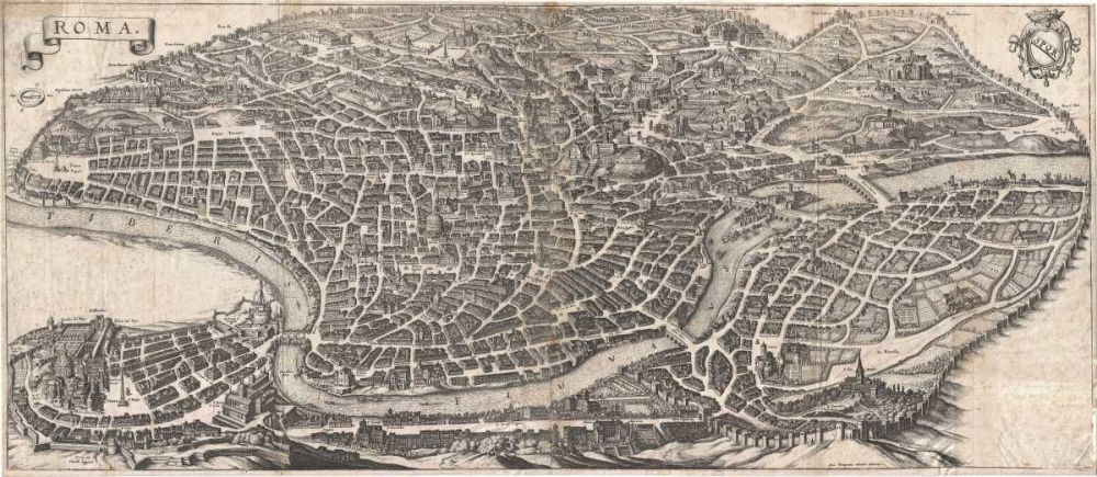 Panoramic View of Rome art print by Matheus Merian for $57.95 CAD