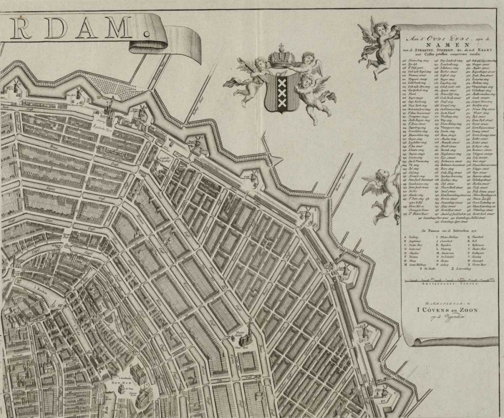 Amsterdam Sectional Map art print by Gerrit De Broen for $57.95 CAD