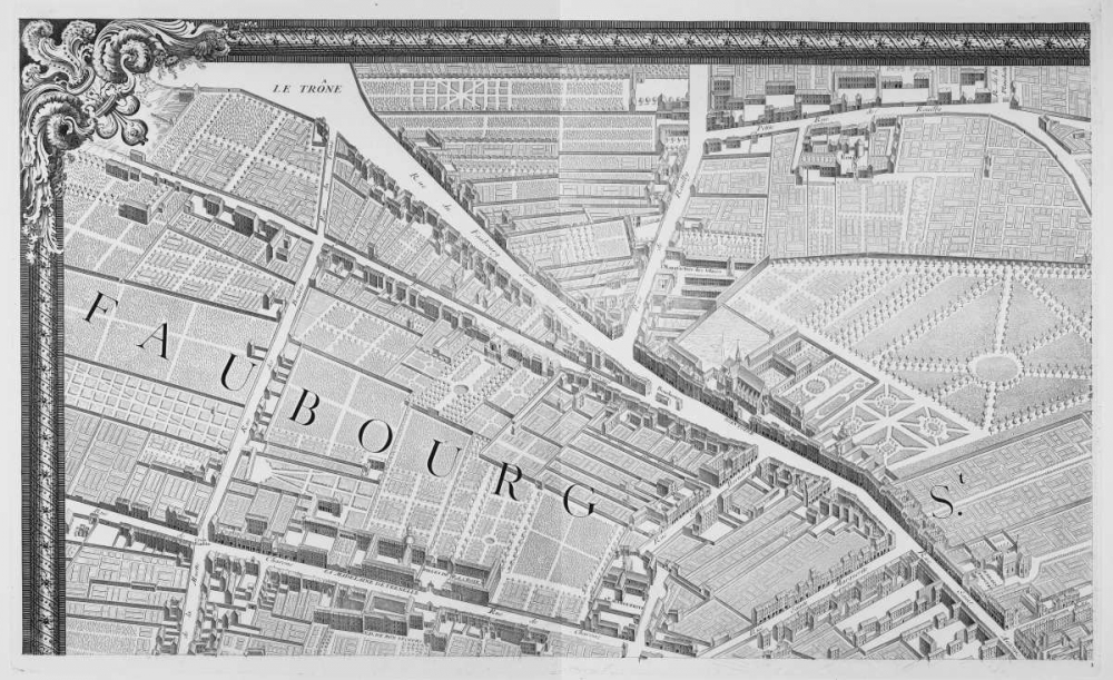 Paris 1739 Sectional map art print by Michel-Etienne Turgot for $57.95 CAD