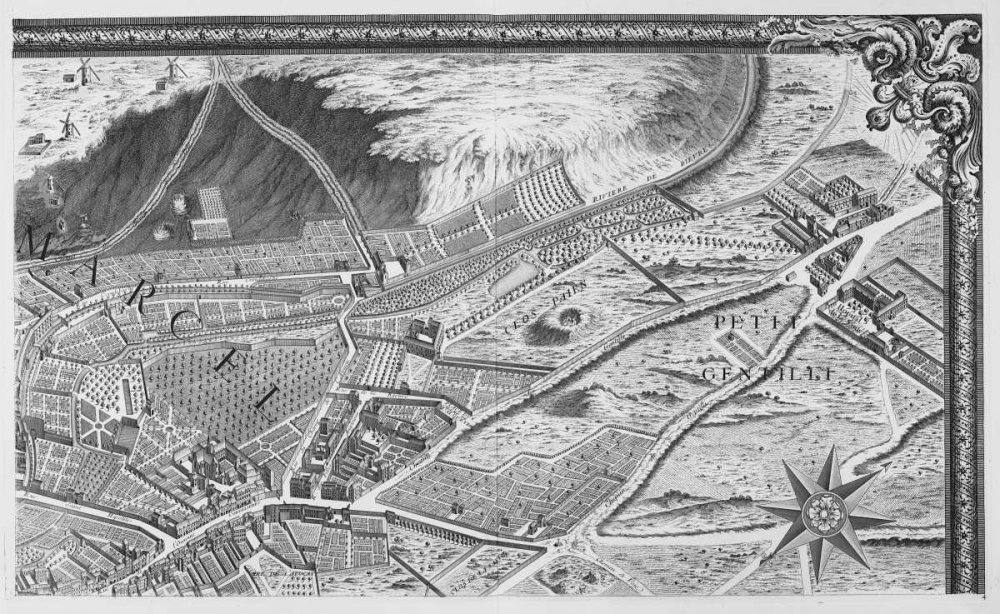 Paris 1739 Sectional map art print by Michel-Etienne Turgot for $57.95 CAD