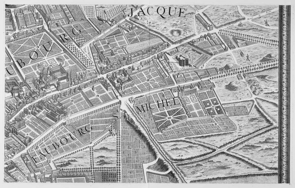 Paris 1739 Sectional map art print by Michel-Etienne Turgot for $57.95 CAD