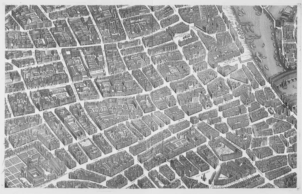 Paris 1739 Sectional map art print by Michel-Etienne Turgot for $57.95 CAD
