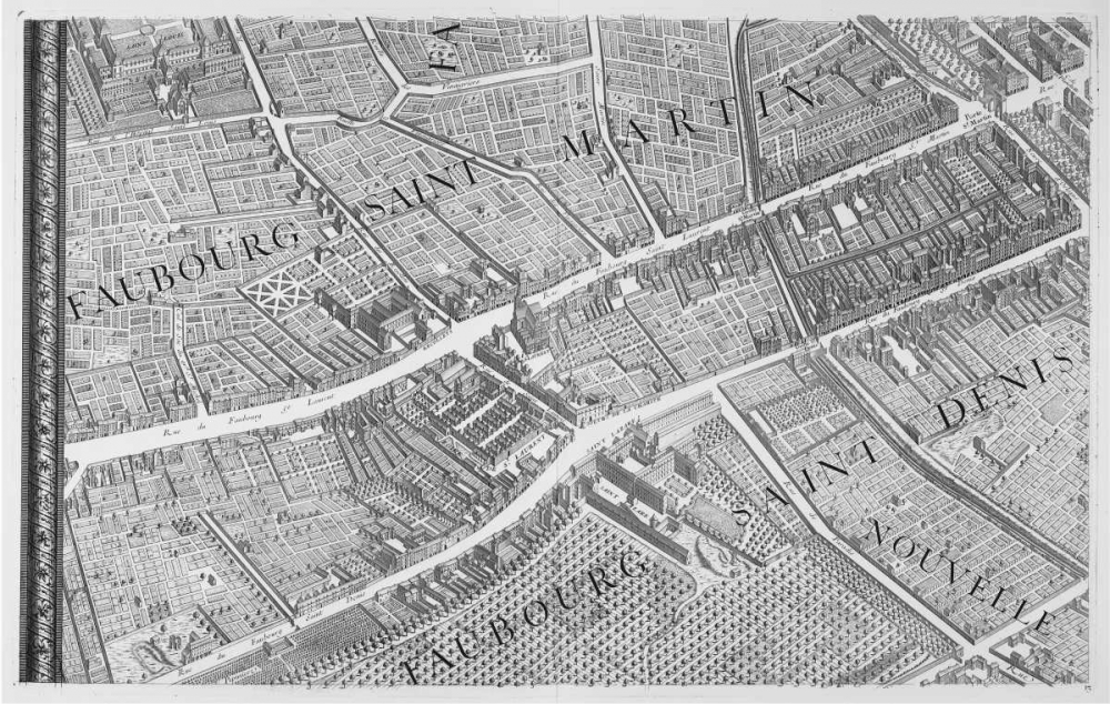 Paris 1739 Sectional map art print by Michel-Etienne Turgot for $57.95 CAD