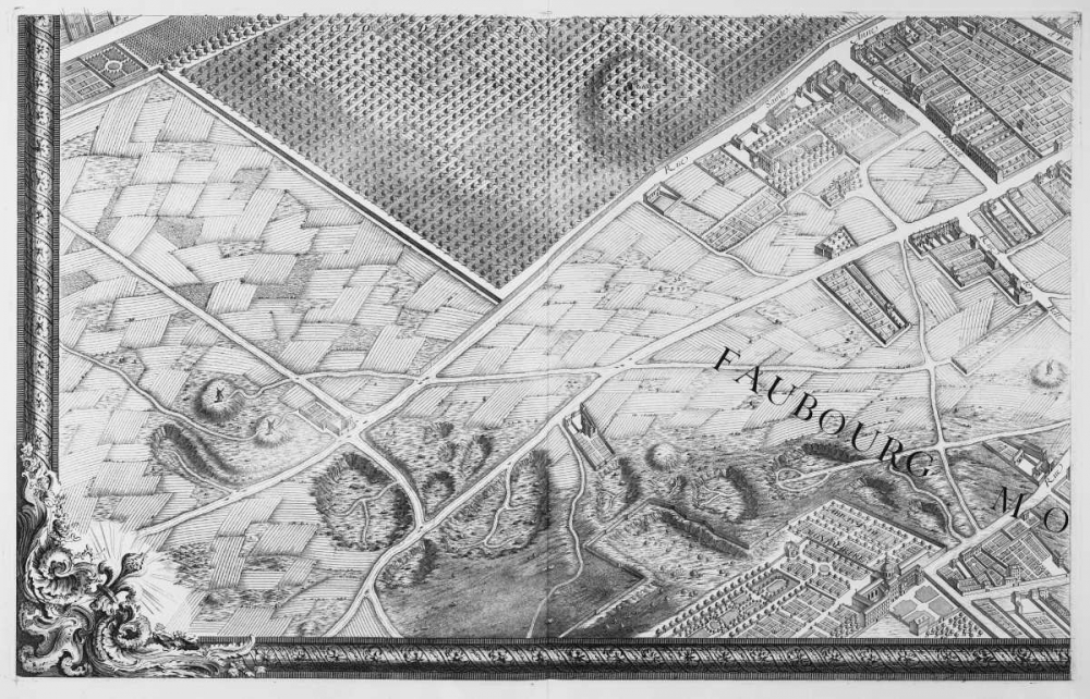 Paris 1739 Sectional map art print by Michel-Etienne Turgot for $57.95 CAD