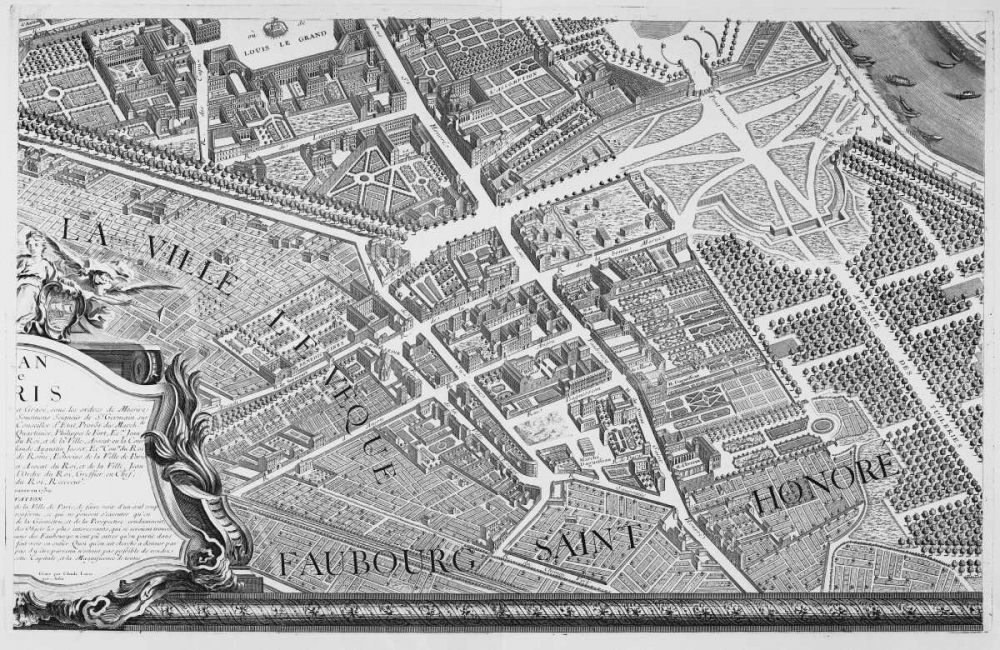 Paris 1739 Sectional map art print by Michel-Etienne Turgot for $57.95 CAD