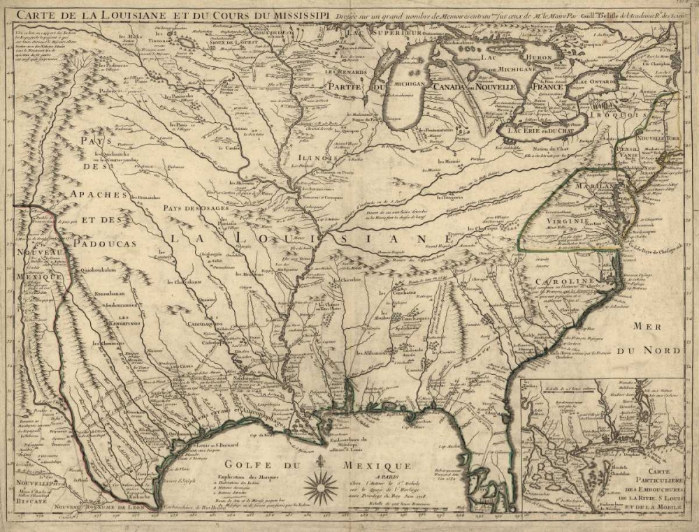 Louisiana art print by Guillaume De LIsle for $57.95 CAD