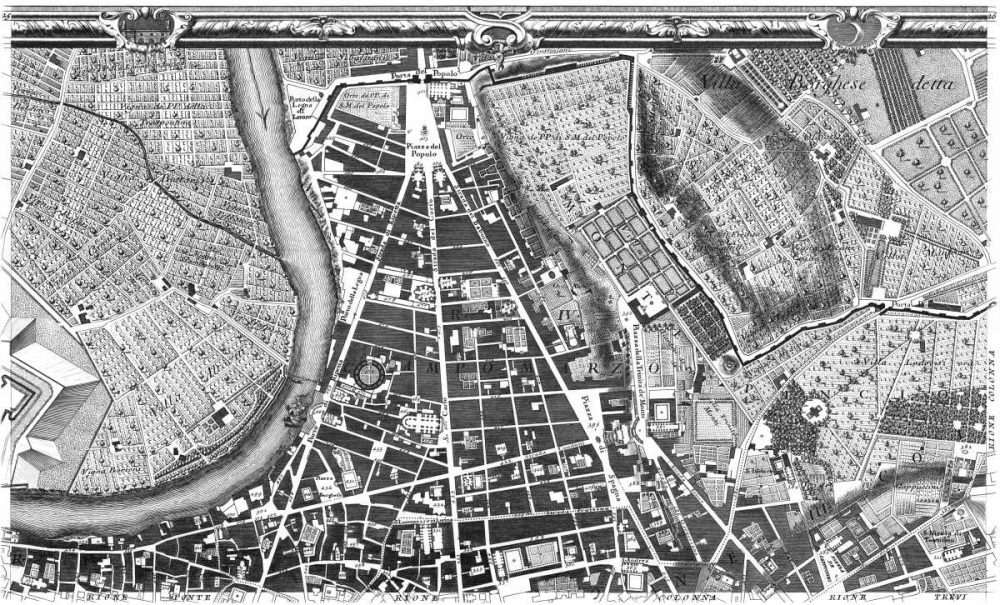 Rome Sectional Map art print by Giovanni Battista Nolli for $57.95 CAD