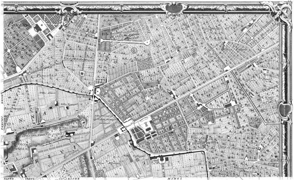 Rome Sectional Map art print by Giovanni Battista Nolli for $57.95 CAD
