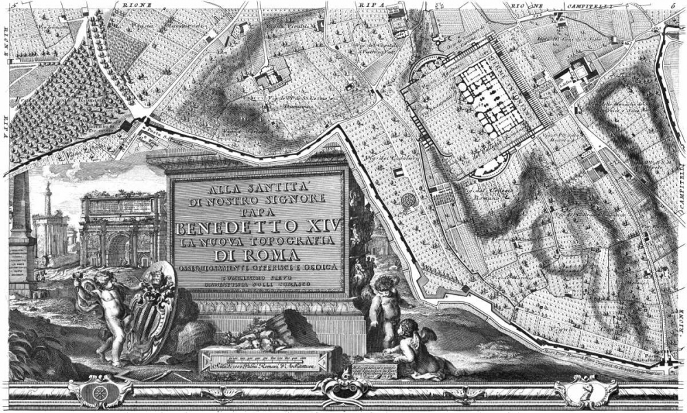 Rome Sectional Map art print by Giovanni Battista Nolli for $57.95 CAD
