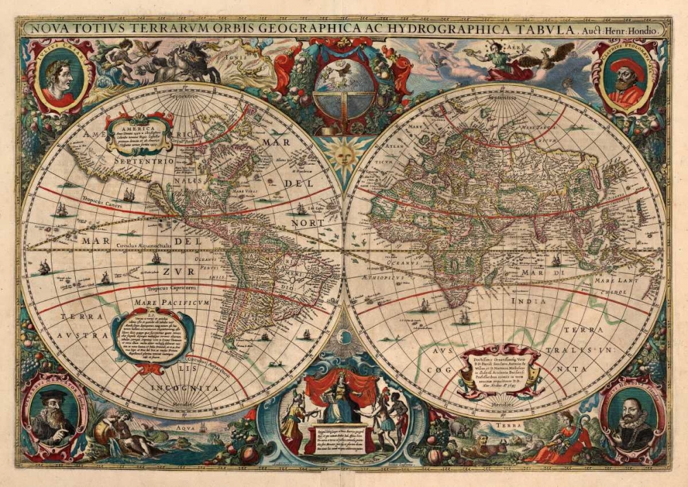 Novus tutius terrarum, 1630 art print by Hendrik Hondius for $57.95 CAD