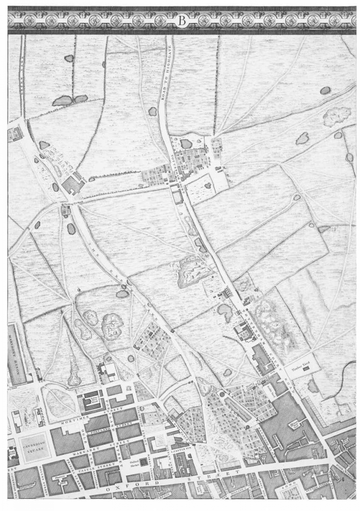 Roque Sectional map of London 1748 art print by John Roque for $57.95 CAD