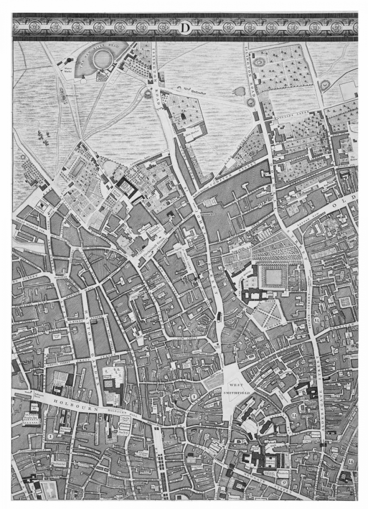 Roque Sectional map of London 1748 art print by John Roque for $57.95 CAD