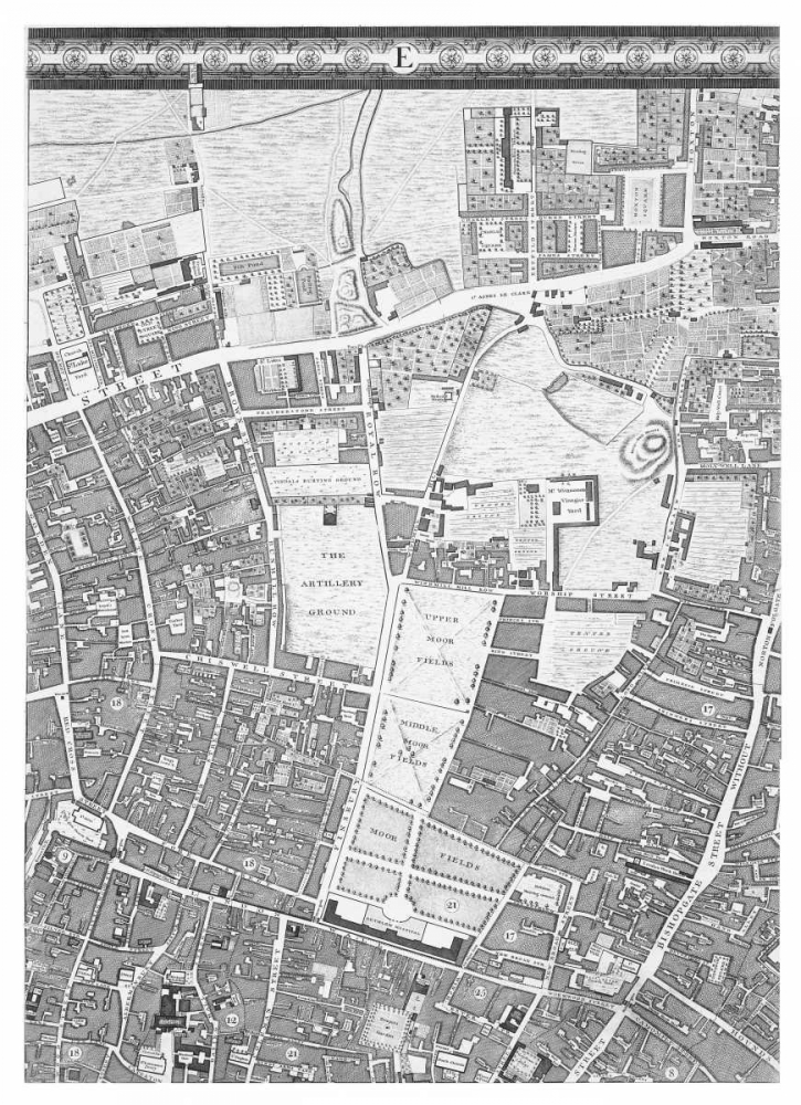 Roque Sectional map of London 1748 art print by John Roque for $57.95 CAD