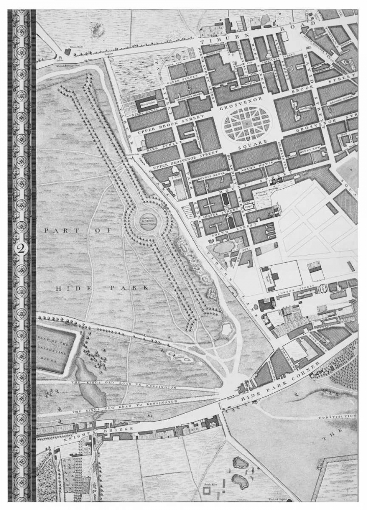 Roque Sectional map of London 1748 art print by John Roque for $57.95 CAD