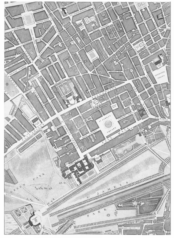 Roque Sectional map of London 1748 art print by John Roque for $57.95 CAD