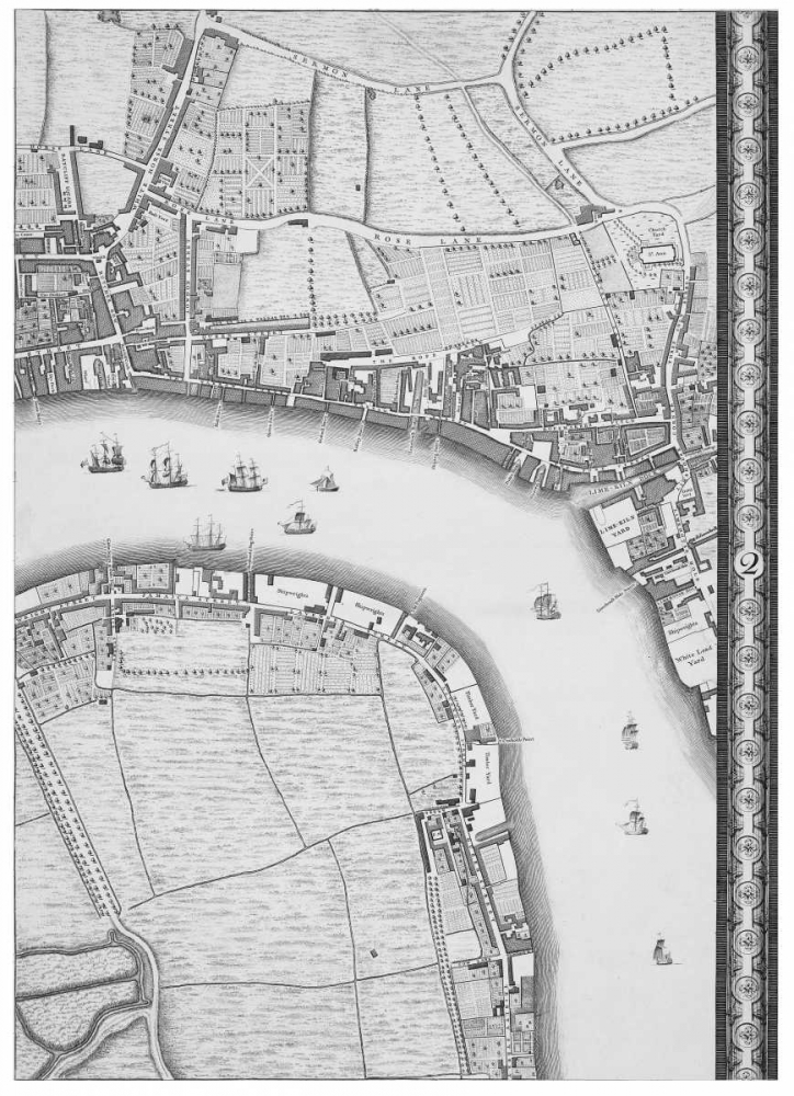 Roque Sectional map of London 1748 art print by John Roque for $57.95 CAD
