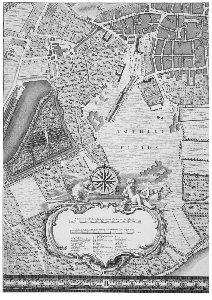 Roque Sectional map of London 1748 art print by John Roque for $57.95 CAD
