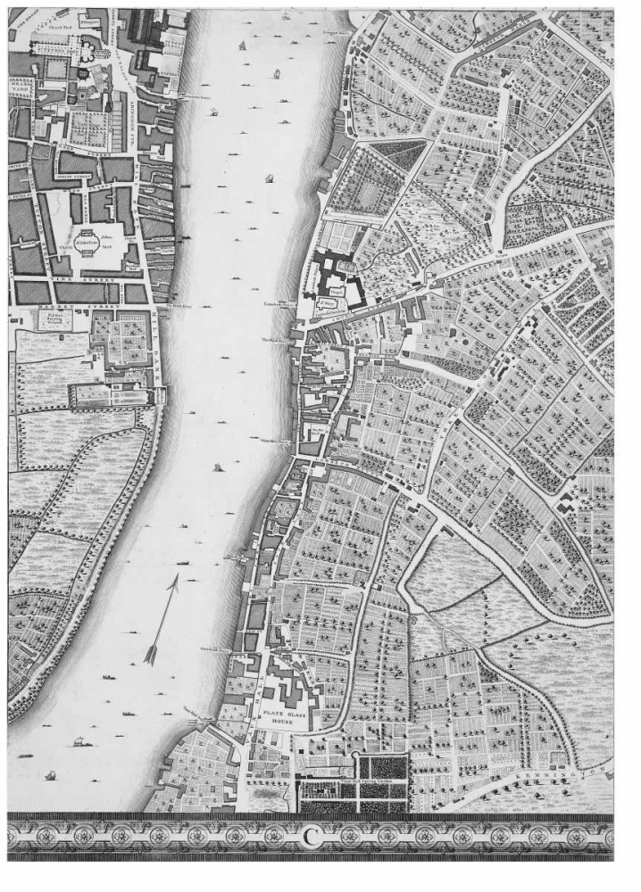 Roque Sectional map of London 1748 art print by John Roque for $57.95 CAD
