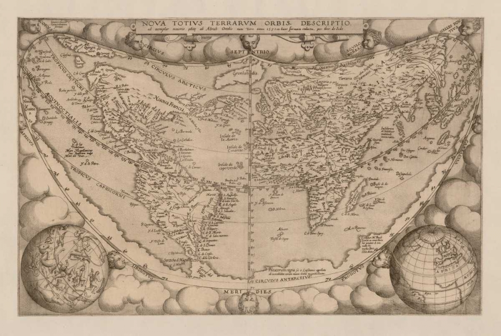 Nova tutius terrarum, 1571 art print by Abraham Ortelius for $57.95 CAD
