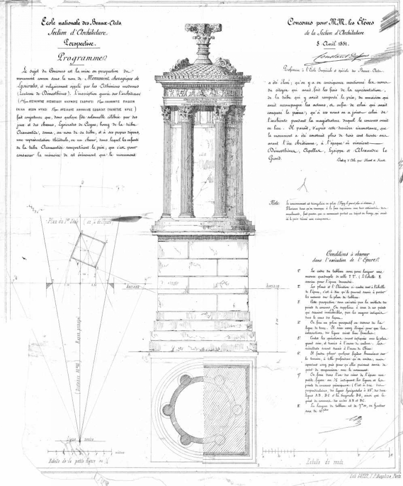 Tower of Lysicrates art print by Stuart and Revett for $57.95 CAD