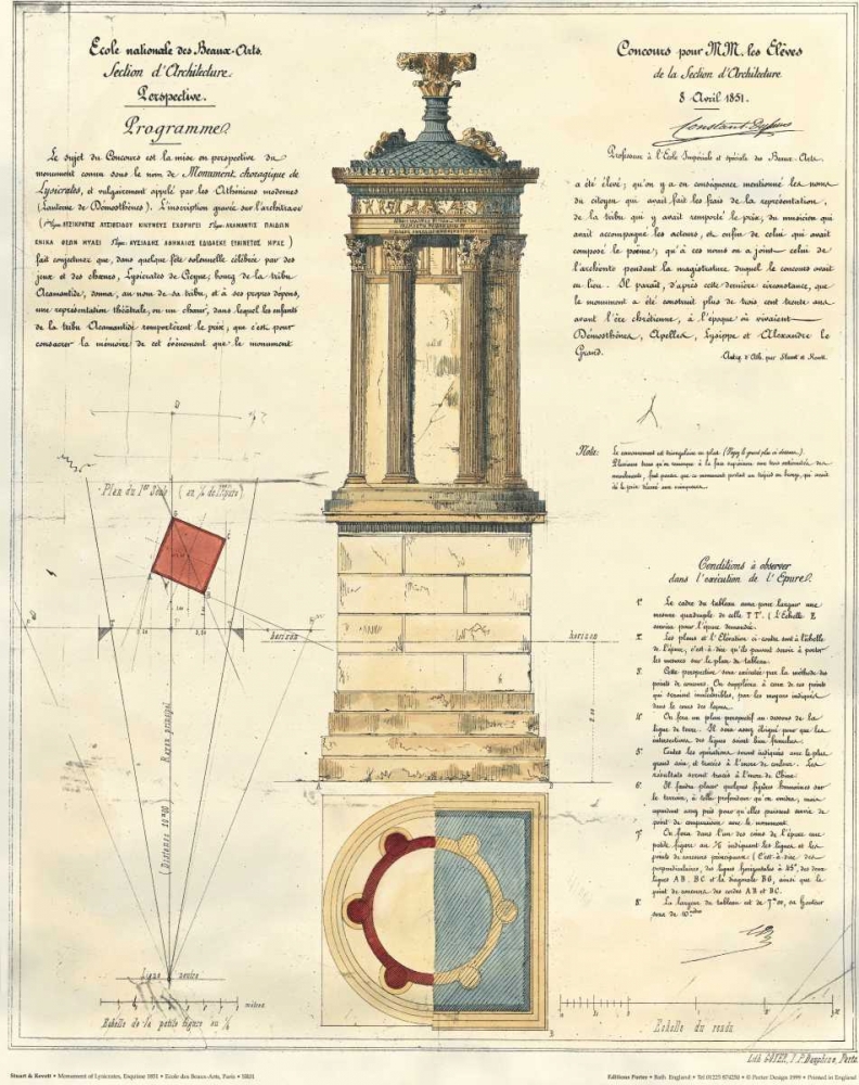Tower of Lysicrates art print by Stuart and Revett for $57.95 CAD
