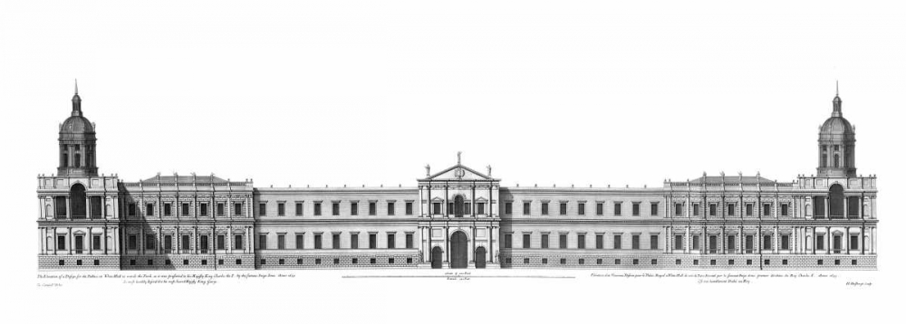 Elevation, Palace of Whitehall towards River art print by Colin Campbell for $57.95 CAD