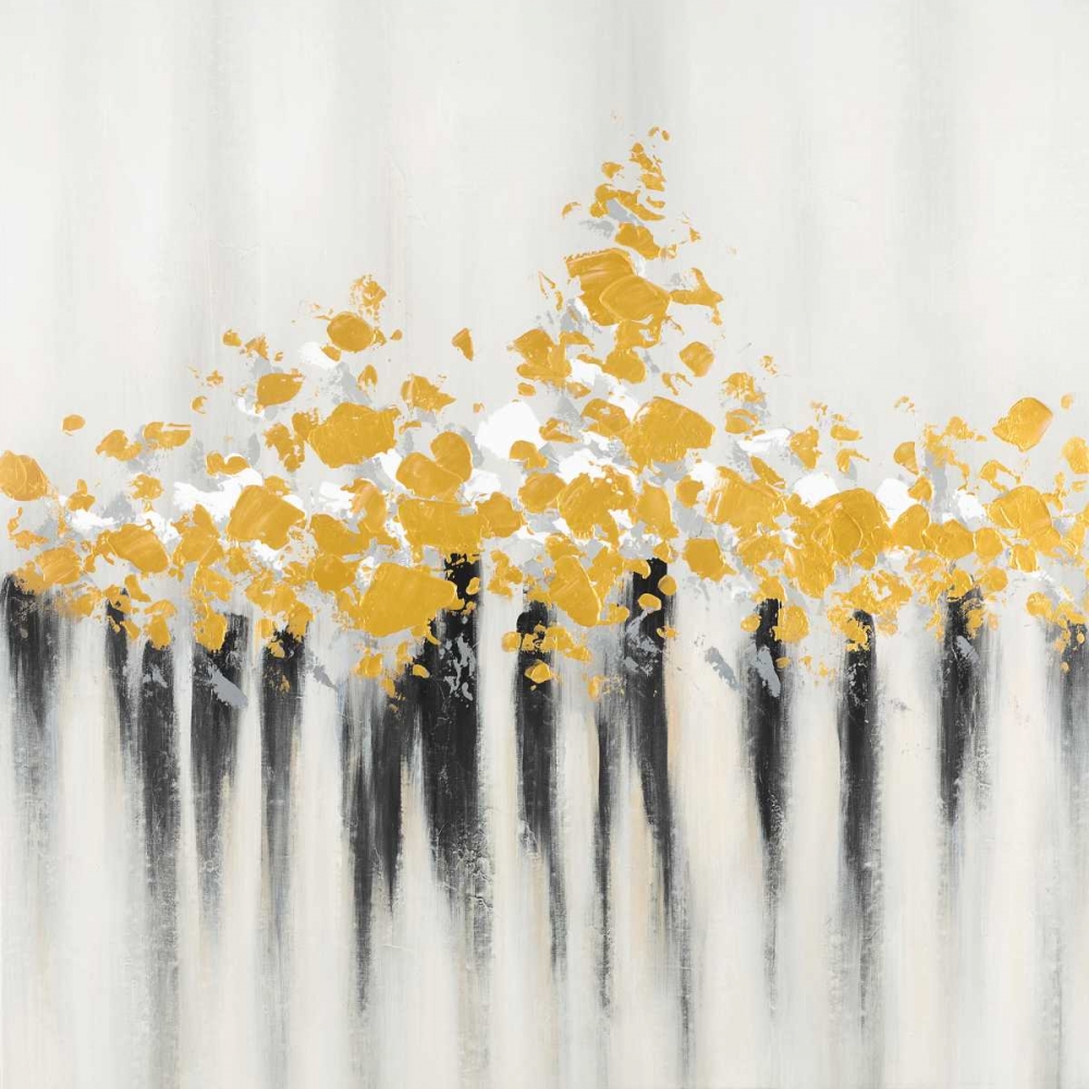 Flowers Gold Abstract art print by Atelier B Art Studio for $57.95 CAD