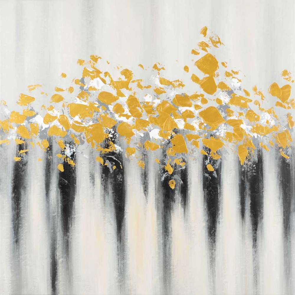 Flowers Gold Abstract art print by Atelier B Art Studio for $57.95 CAD