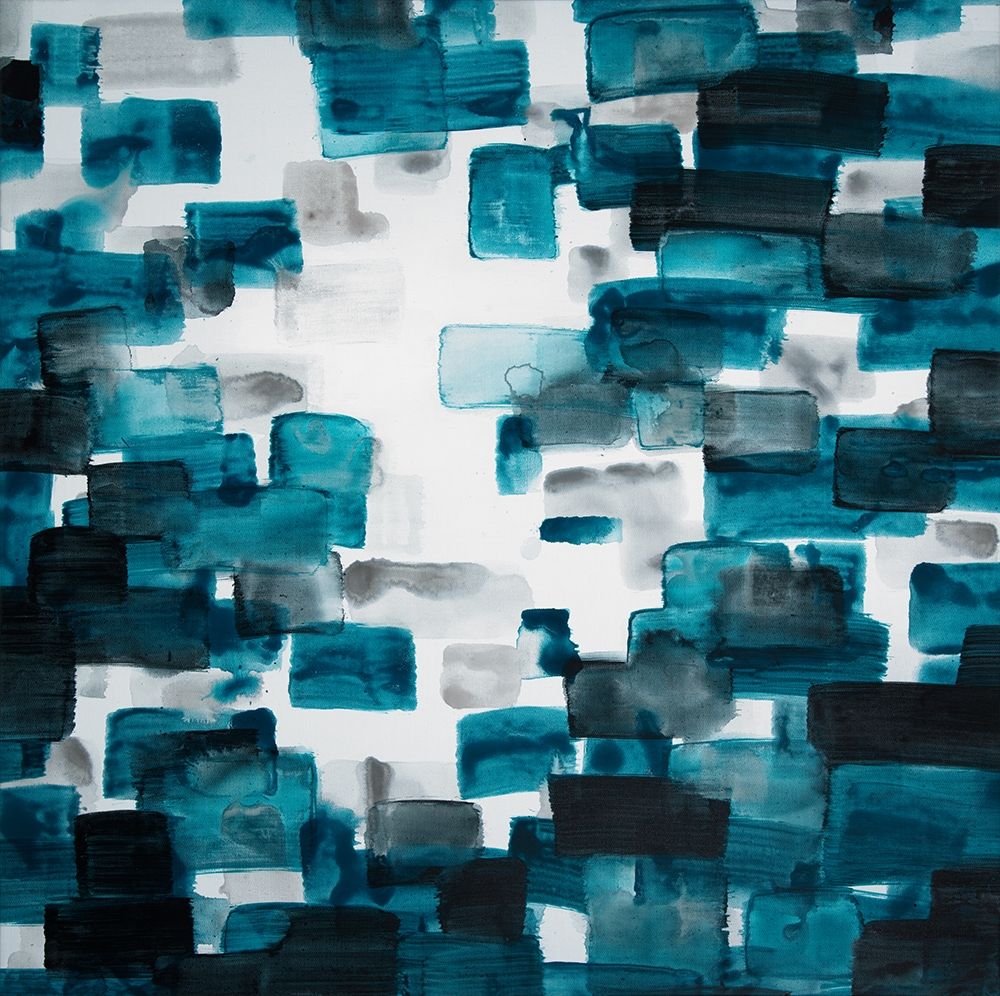 TURQUOISE AND GRAY SHAPES art print by Atelier B Art Studio for $57.95 CAD