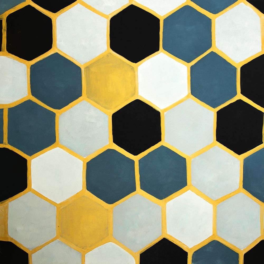 BLUE CELLS GEOMETRIC art print by Atelier B Art Studio for $57.95 CAD