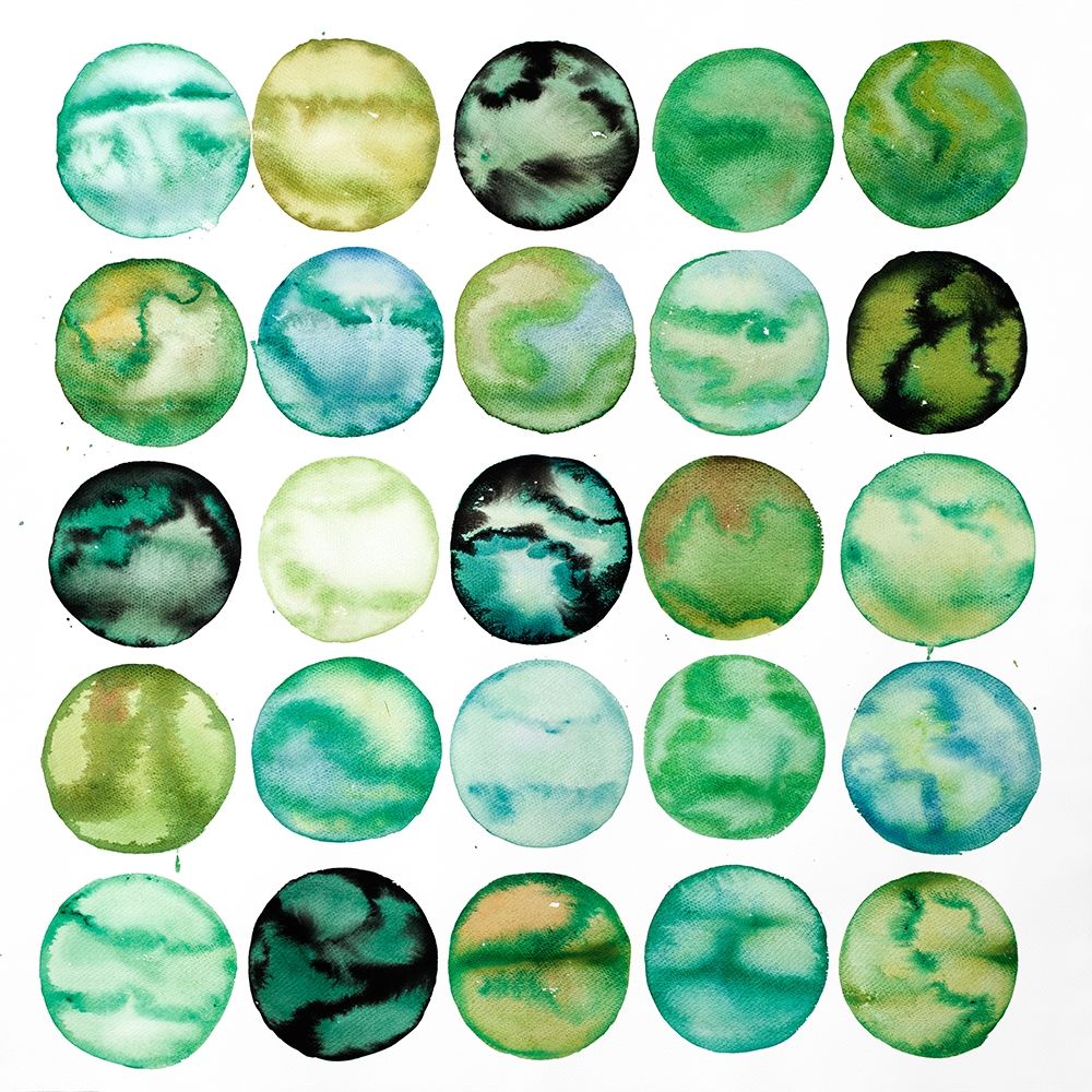 GREEN CIRCLES art print by Atelier B Art Studio for $57.95 CAD