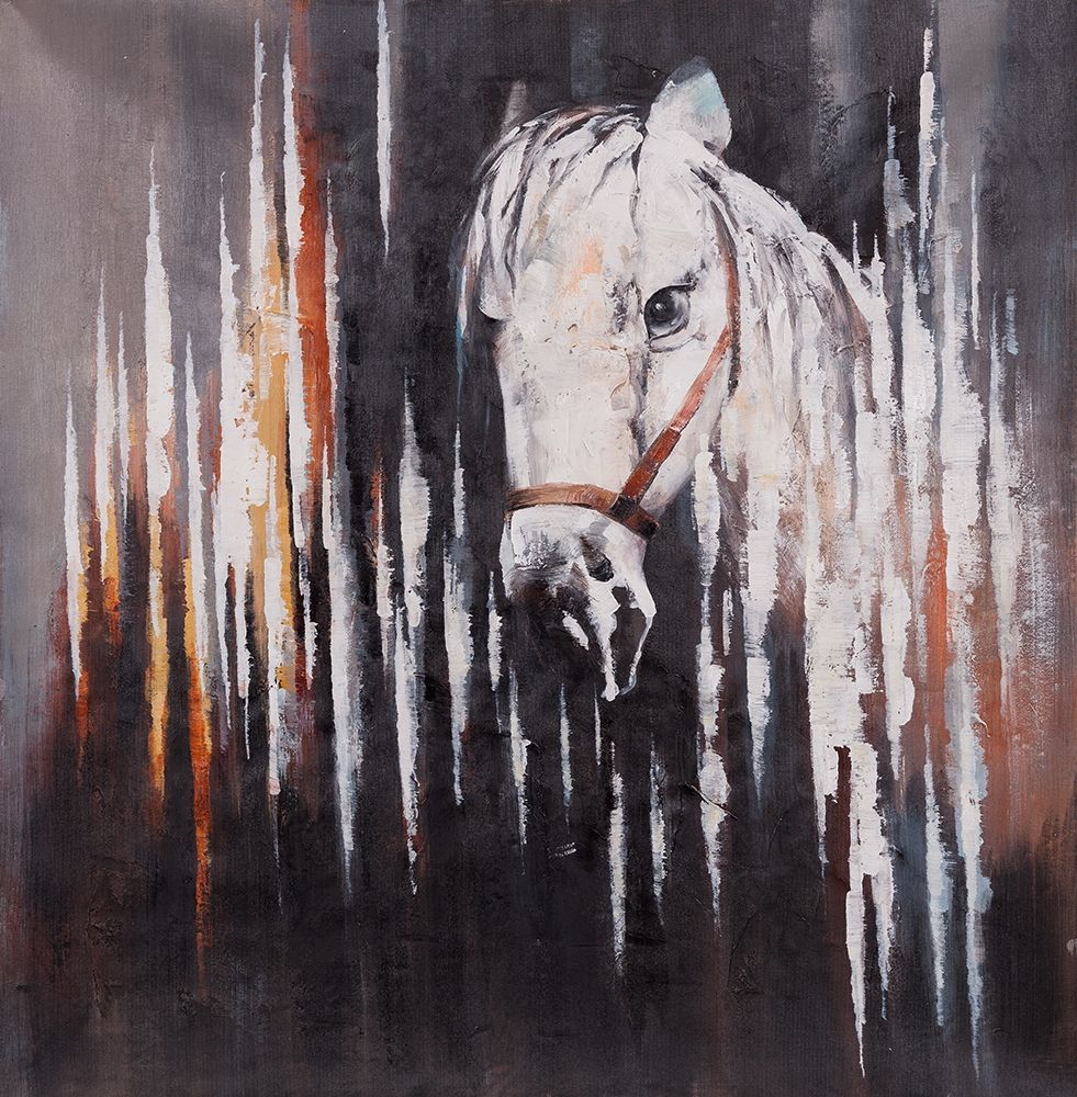 WHITE HORSE IN THE DARK art print by Atelier B Art Studio for $57.95 CAD