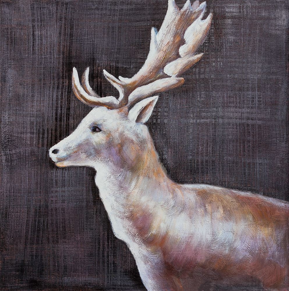 DEER PROFILE VIEW IN THE DARK art print by Atelier B Art Studio for $57.95 CAD